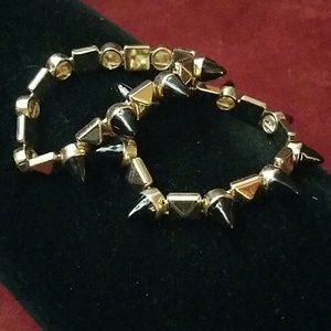 Gold plated studded bracelets